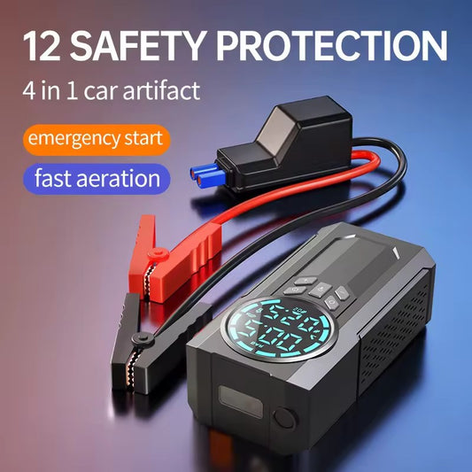 Portable Jump Starter & Digital Air Compressor – Multi-Purpose Car Inflator