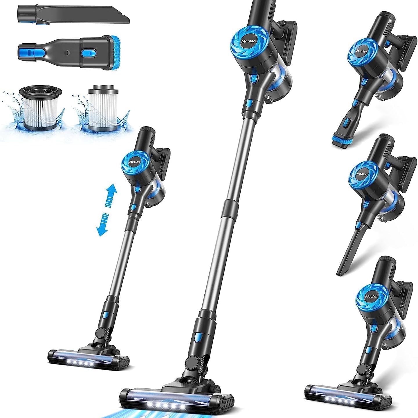Cordless Stick Vacuum Cleaner 6 in 1, 10 Kpa Powerful Suction, Lightweight Handheld Vacuum with Detachable Battery