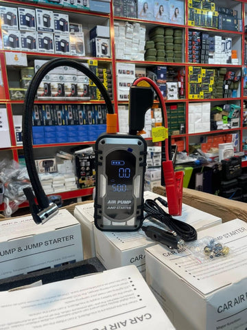 4-in-1 Portable Car Jump Starter with Digital Air Pump & Power Bank